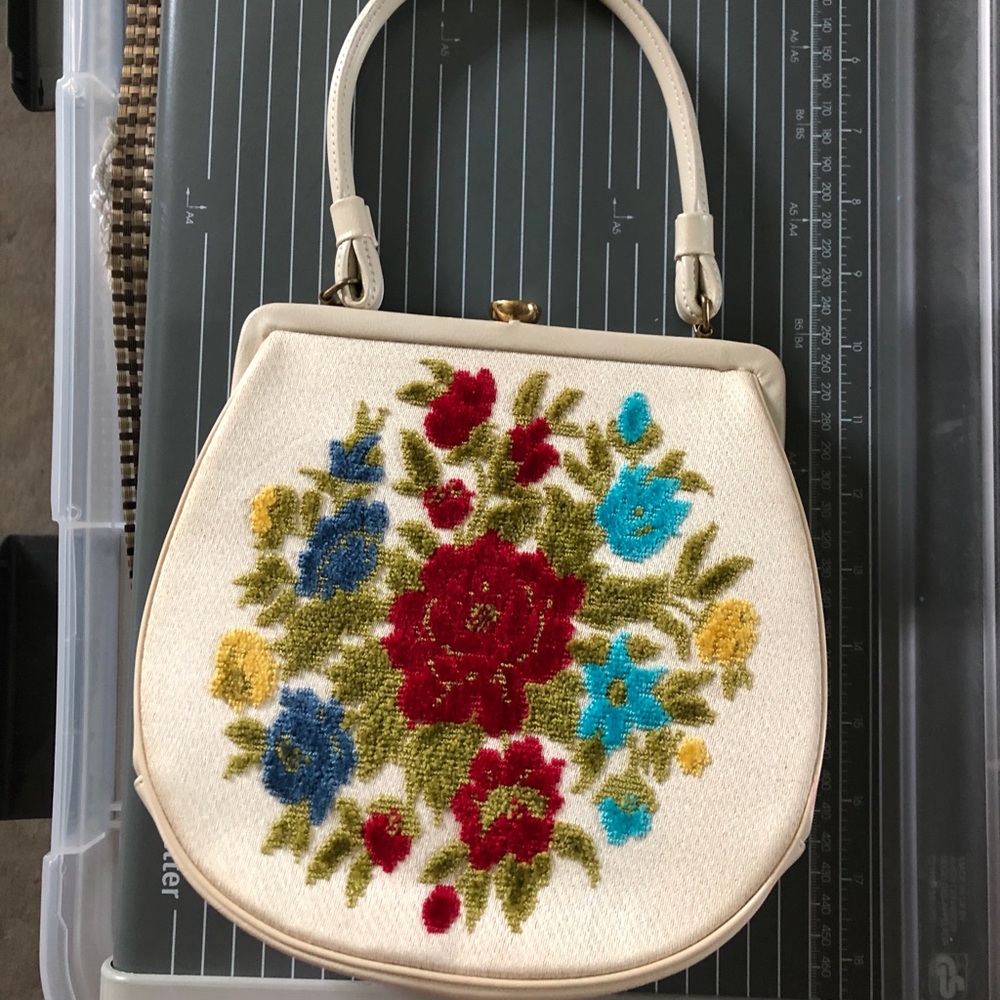 Vintage Needlepoint Handbag in rich hues. Must see